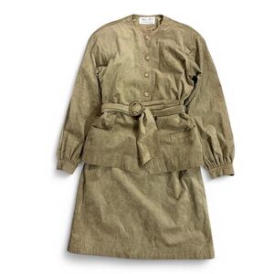 Vintage 70’s Mollie Parnis ULTRASUEDE Neiman Marcus Skirt Suit Belted Jacket